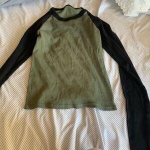 PacSun Olive and Black Long Sleeve Tee
